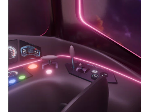 Sci-Fi Metro Train 3D Model