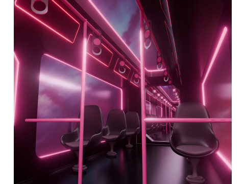 Sci-Fi Metro Train Modelo 3D
