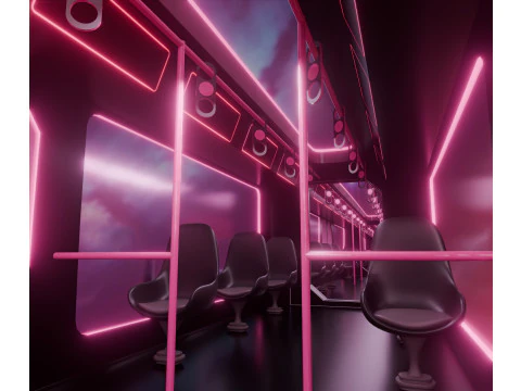Sci-Fi Metro Train 3D Model