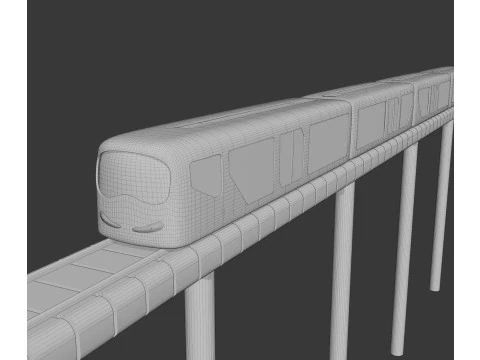 Sci-Fi Metro Train 3D Model