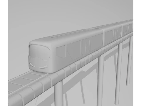 Sci-Fi Metro Train 3D Model