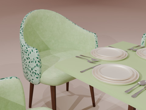 Dining Table Set Modèle 3D
