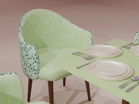 Dining Table Set 3D Model