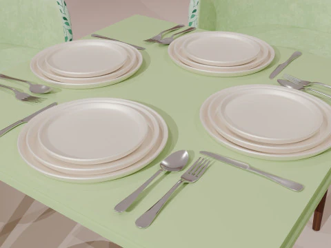 Dining Table Set 3D Model