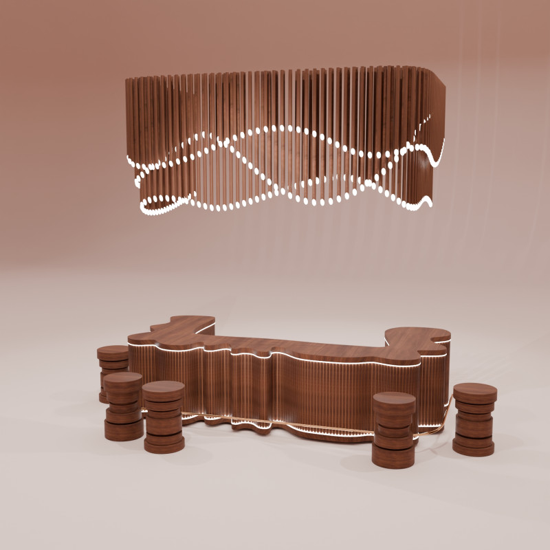 Bar Counter Model 3D .c4d .max .obj .3ds .fbx .stl .blend 