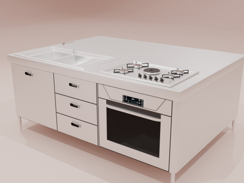 Commercial kitchen cabinet 3D Model