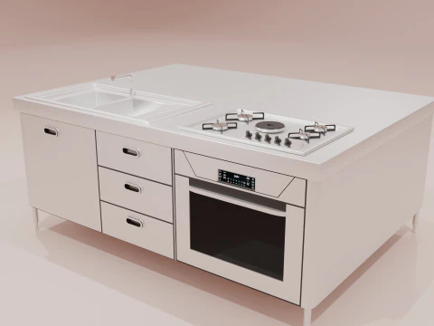Commercial kitchen cabinet 3D Model