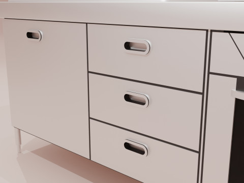 Commercial kitchen cabinet 3D Model