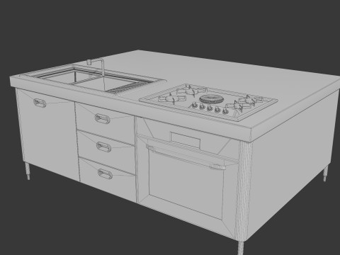 Commercial kitchen cabinet 3D Model