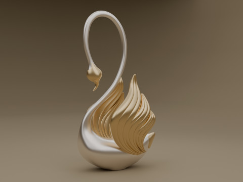 Swan sculpture 3D Model