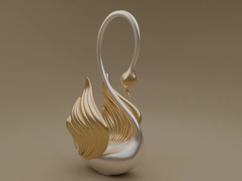 Swan sculpture 3D Model