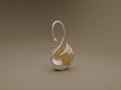 Swan sculpture 3D Model
