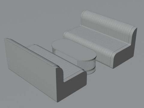 Wooden wall sofa 3D मॉडल