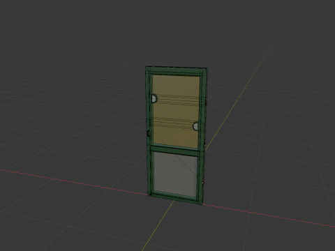 Simple Glass Door 3D Model