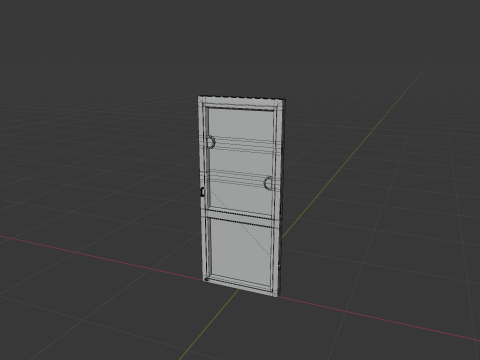 Simple Glass Door Modello 3D