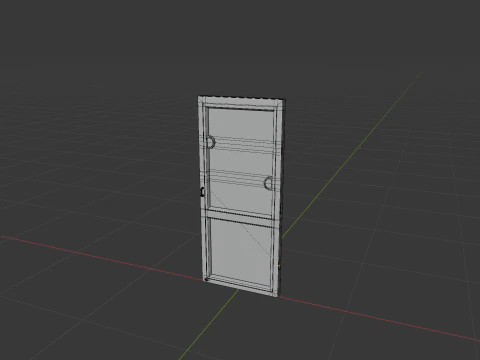 Simple Glass Door 3D Model