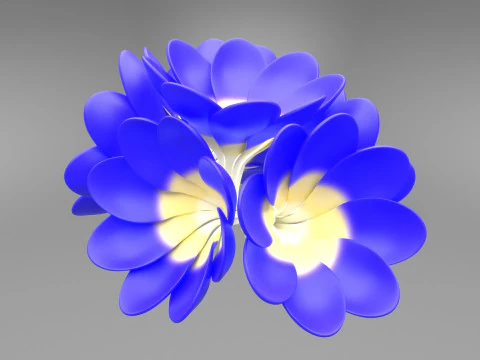Blue Flowers 3D Model