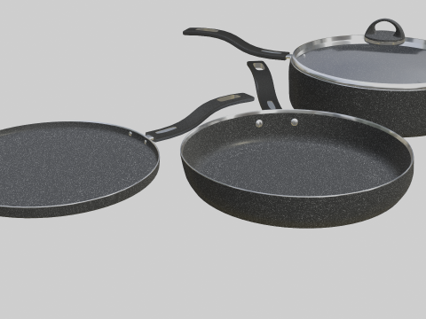 Set of Frying pan 3D Model