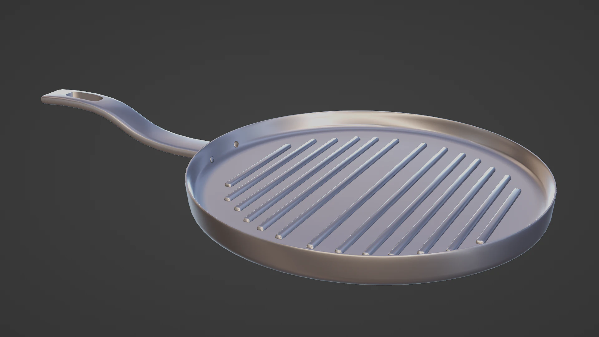 Fry grill pan 1 3D Model .c4d .max .obj .3ds .fbx .stl .blend 