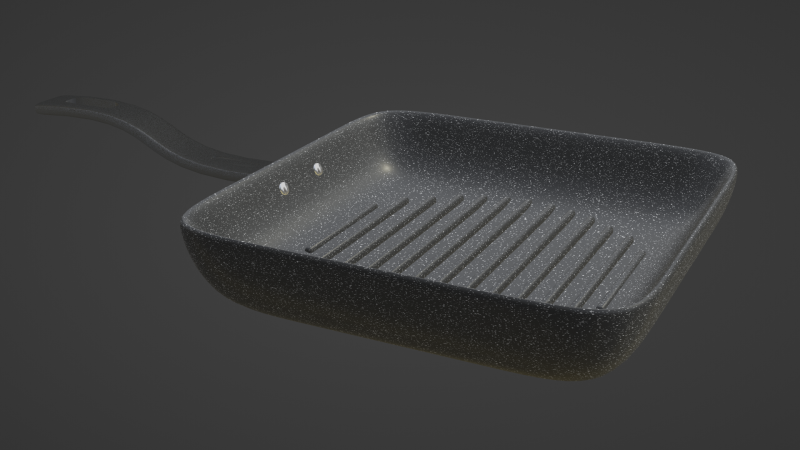 Fry Grill Pan 2 Model 3D .c4d .max .obj .3ds .fbx .stl .blend 