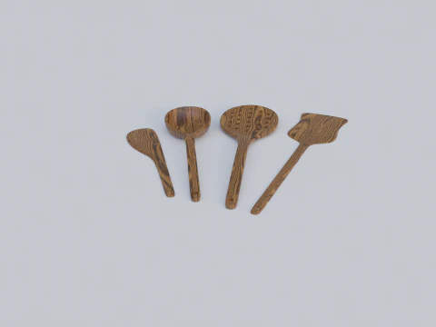Wooden spetual set 1 3D Model