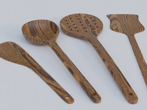 Wooden spetual set 1 3D Model