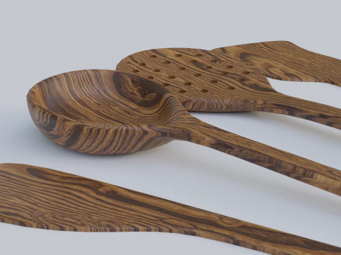 Wooden spetual set 1 3D Model