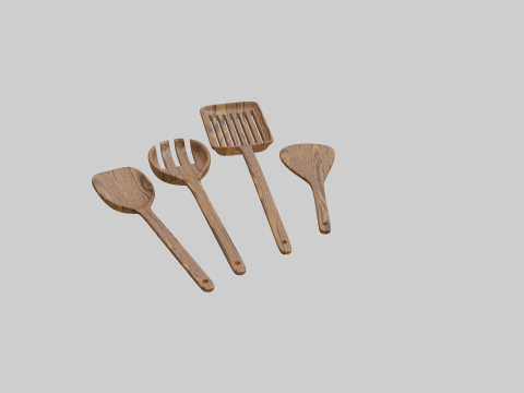 Wooden spetual set 2 3D Model