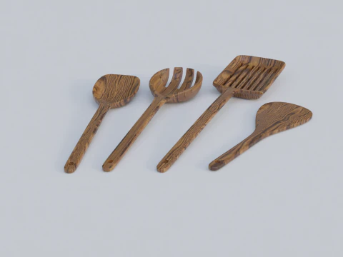 Wooden spetual set 2 3D Model
