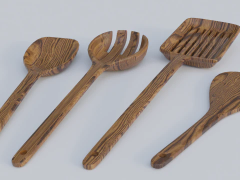 Wooden spetual set 2 3D Model