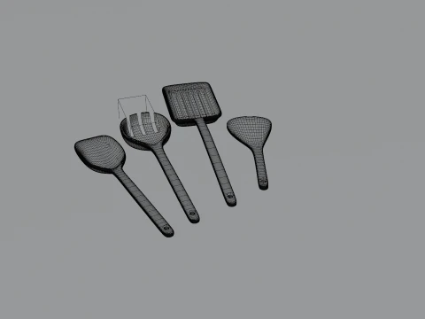Wooden spetual set 2 3D Model