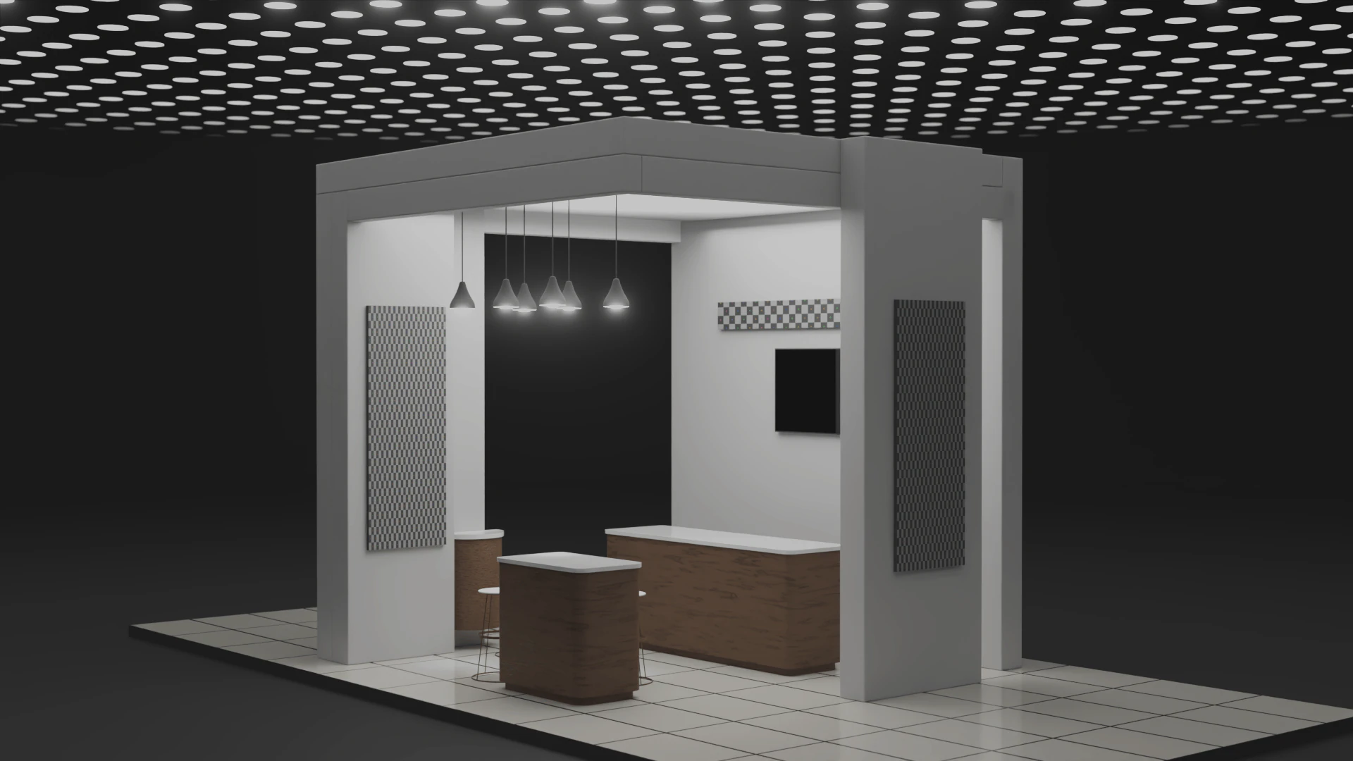 Exhibition Booth 2 3D Model .c4d .max .obj .3ds .fbx .stl .blend 