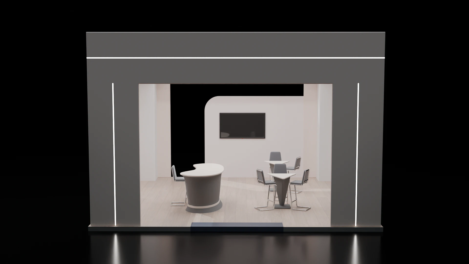 Exhibition Booth 3 3D Model .c4d .max .obj .3ds .fbx .stl .blend 