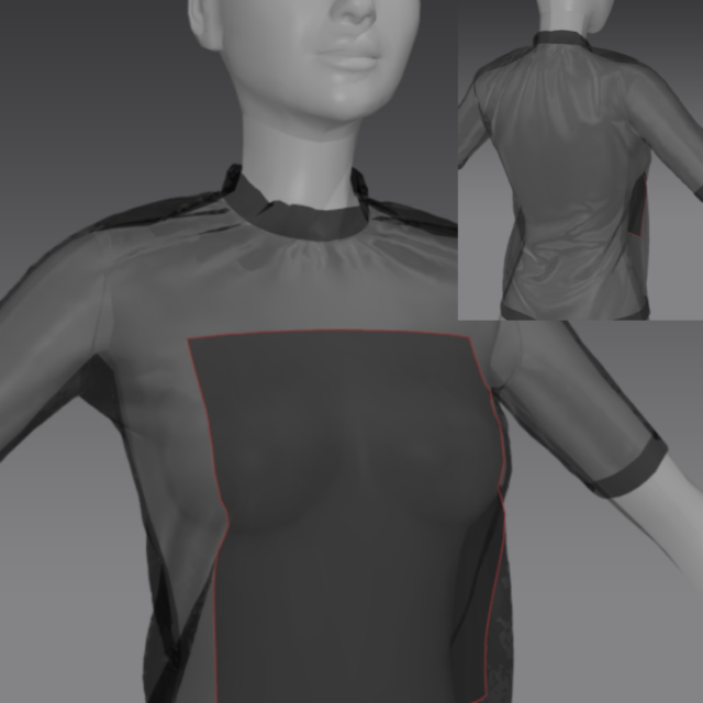 Transperente Shirt Female 3D Модель .c4d .max .obj .3ds .fbx .stl .blend