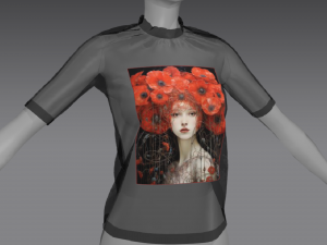 Transperente Shirt Female 3D Model