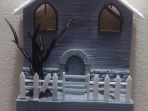 Porta-chaves da casa assombrada Modelo de Impressão 3D