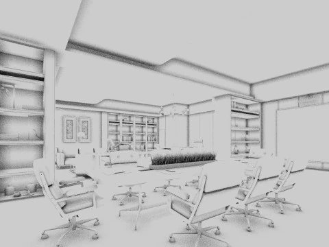 Interno dell'ufficio Modello 3D