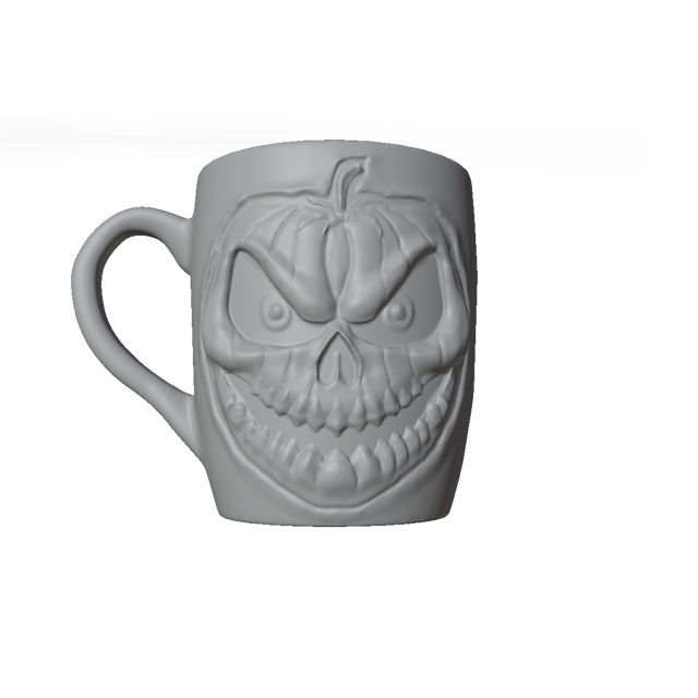 Pumpkin Skull Mug Modèle 3D .c4d .max .obj .3ds .fbx .stl .blend 