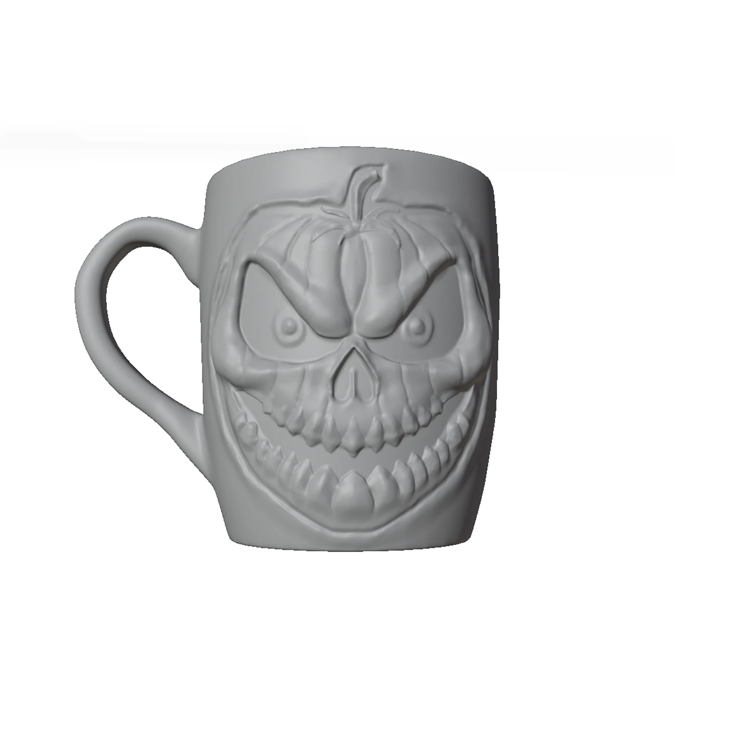 Pumpkin Skull Mug 3D Model .c4d .max .obj .3ds .fbx .stl .blend