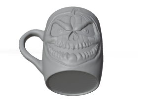 Pumpkin Skull Mug Modèle 3D