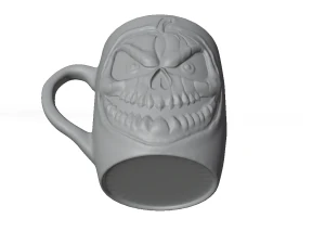 Pumpkin Skull Mug 3D Model