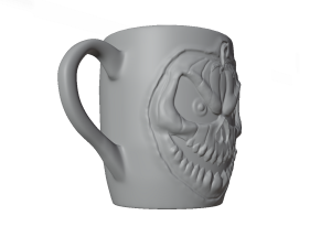 Pumpkin Skull Mug Modèle 3D