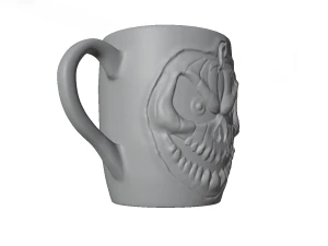 Pumpkin Skull Mug 3D Model