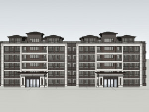Su model of modern style Multistory Residence 3D Модель