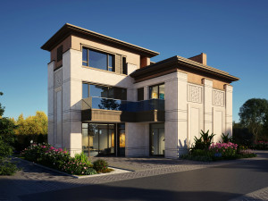 Su model of modern Chinese elegant style courtyard villa 3Dモデル