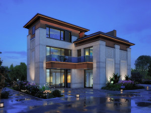 Su model of modern Chinese elegant style courtyard villa 3Dモデル