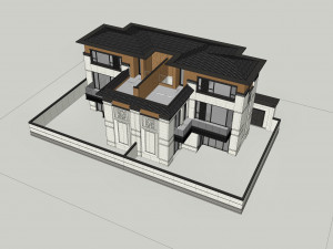Su model of modern Chinese elegant style courtyard villa 3Dモデル