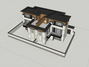 Su model of modern Chinese elegant style courtyard villa 3D Model