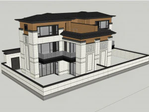 Su model of modern Chinese elegant style courtyard villa 3D Model