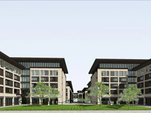 SU model of Art deco style for the office building of Chongqing Xiexin headquarters 3D Model